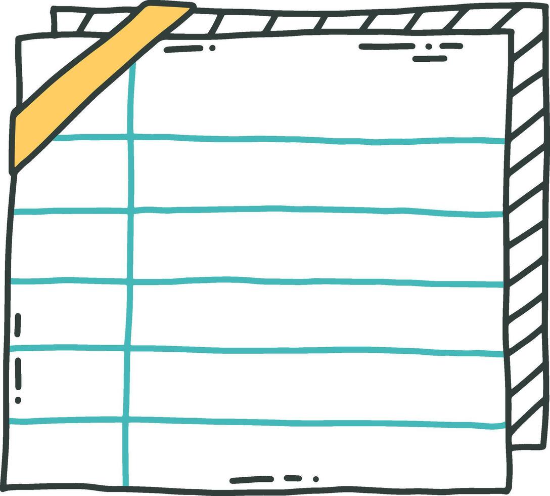 Stack of notebook papers with blank schedule lines vector