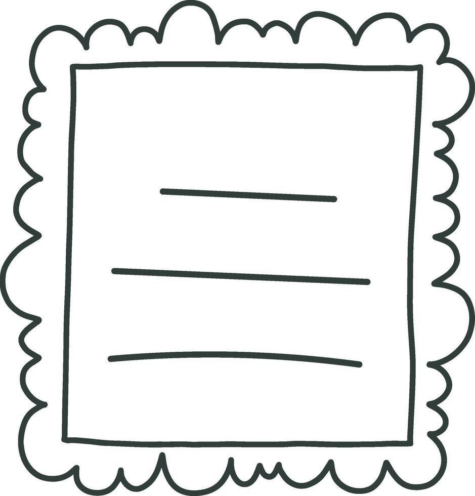 Scalloped frame doodle with three text lines vector