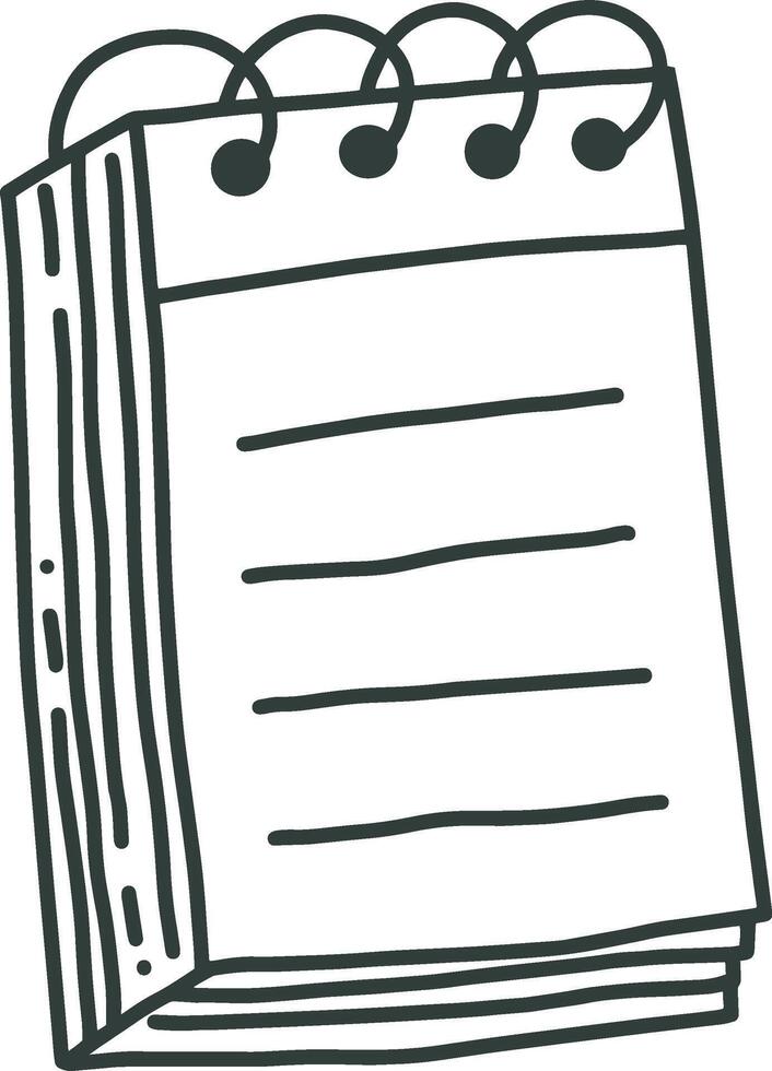 Spiral notebook paper with lines for writing notes vector