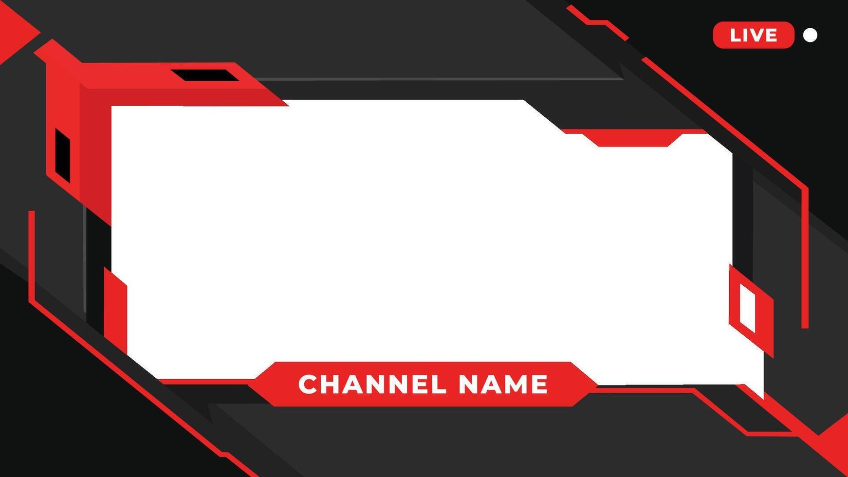 A red and black streaming overlay with a channel name banner vector