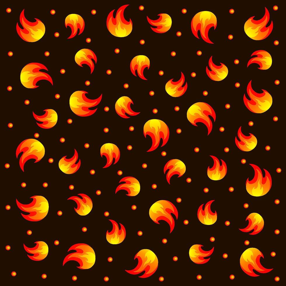 Flame Pattern on Dark Background. Seamless Abstract Fire Texture for Dynamic Design vector