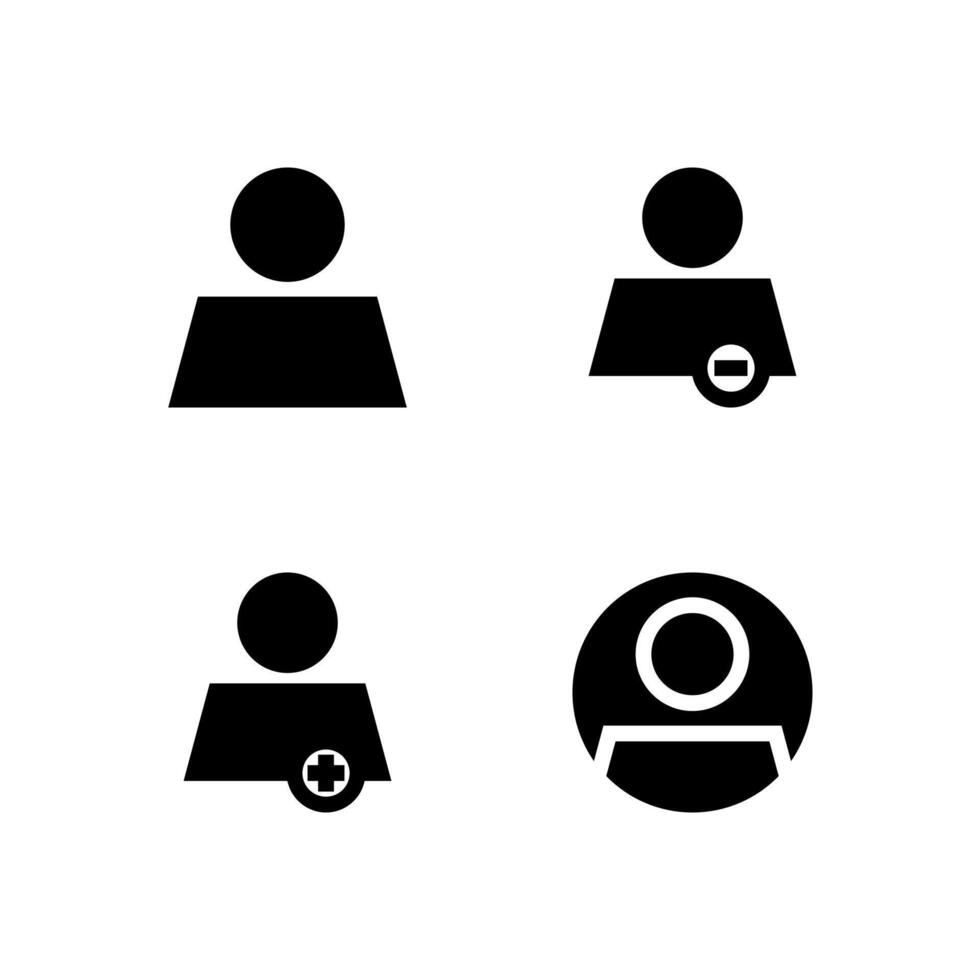 User Profile Solid Icon Set for Web and App Interface vector