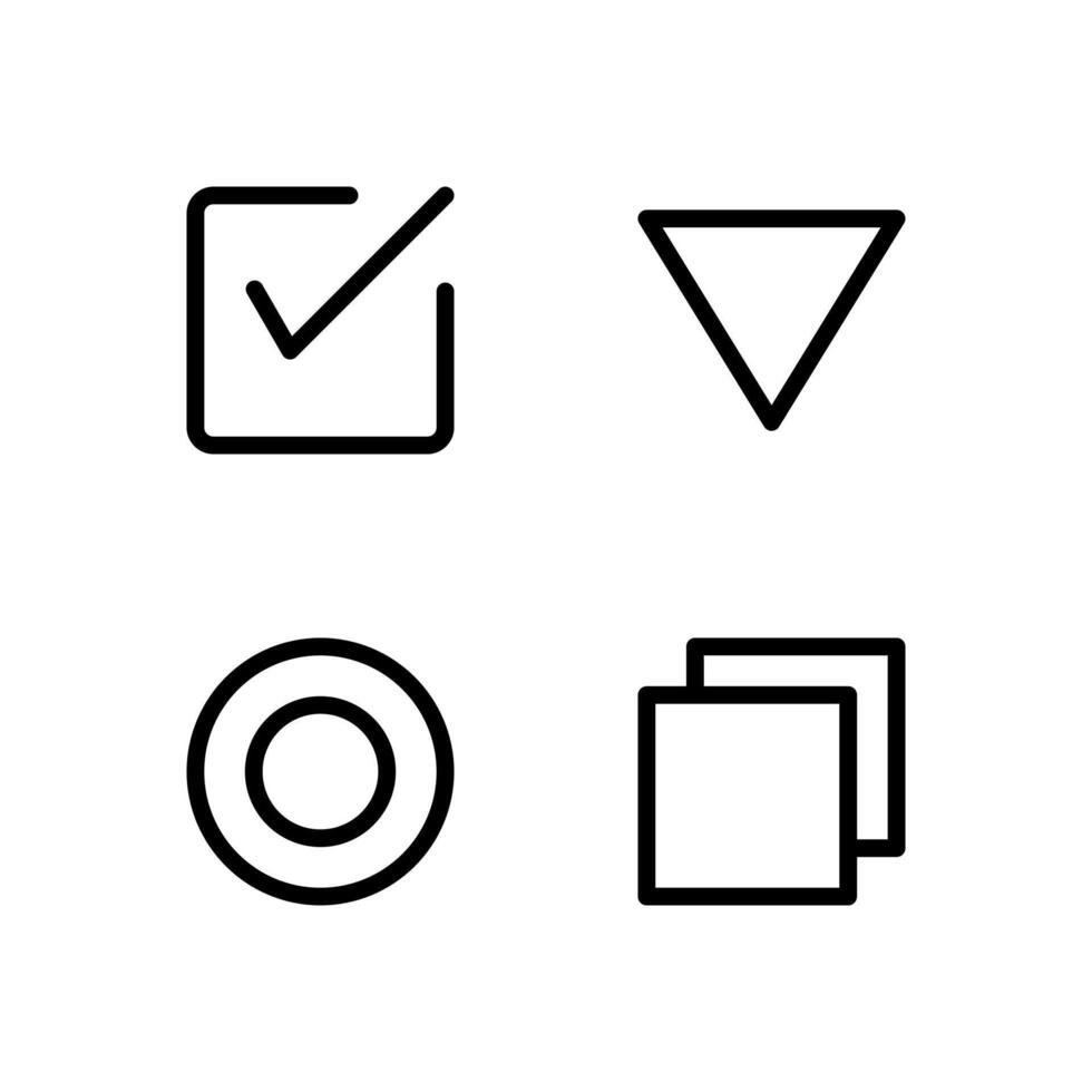Input Element Outline Icons Collection for Dashboard vector
