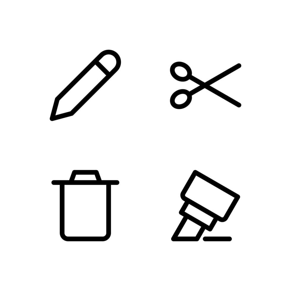Document Editing Outline Icons Collection for Dashboard vector