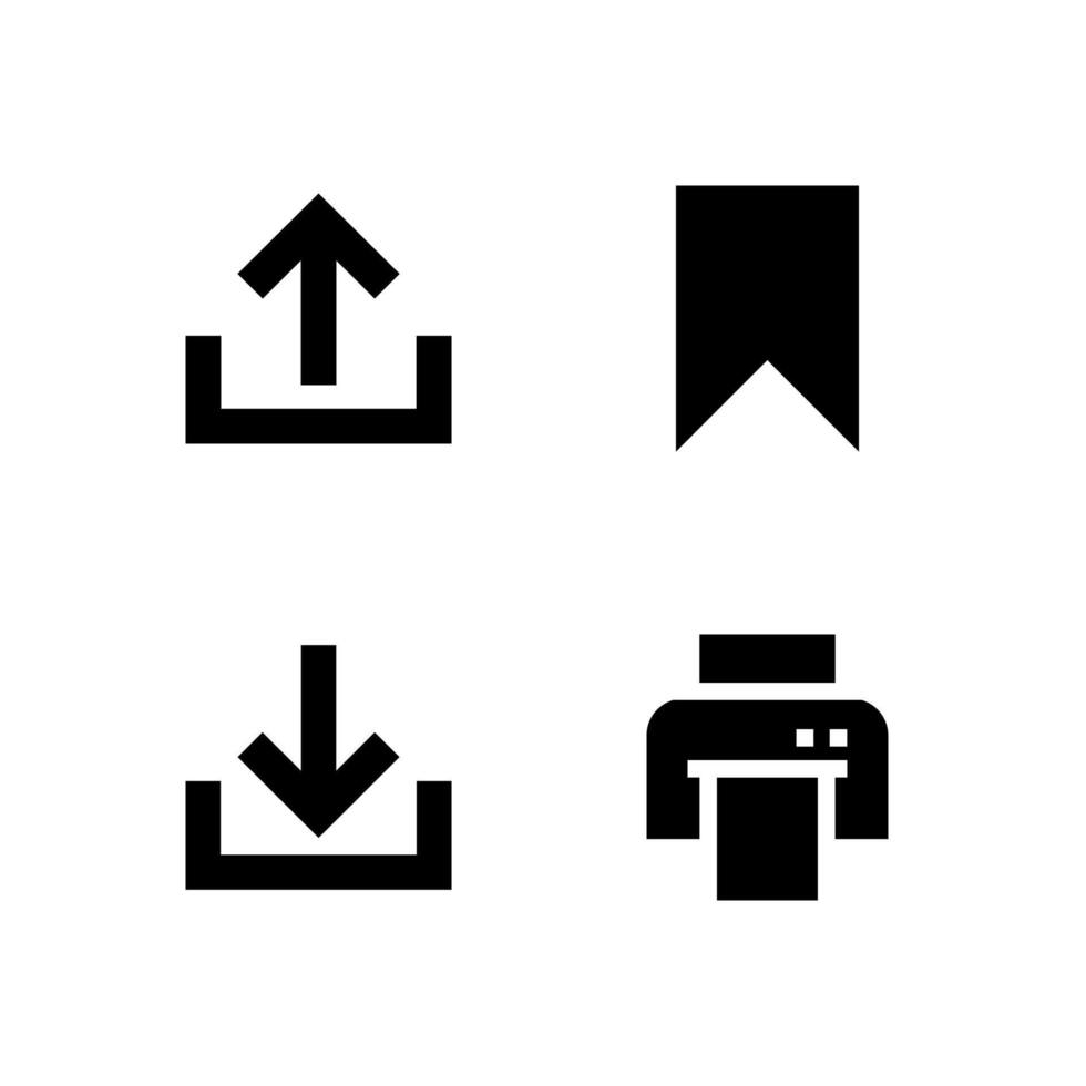 archivo acción sólido icono conjunto para web y aplicación interfaz vector