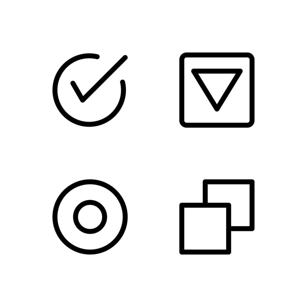 Form Control Line Icon Set for Web and App Interface vector