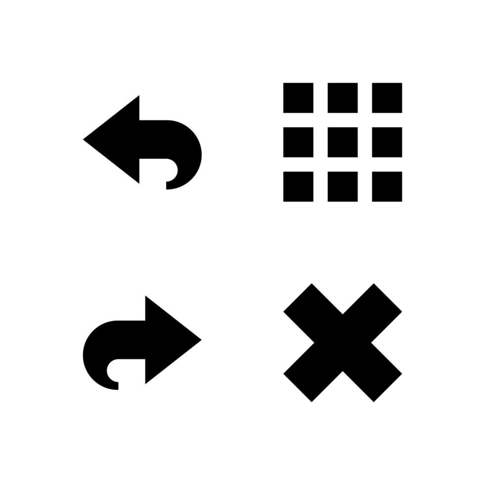 navegación ui sólido icono conjunto para web y aplicación interfaz vector