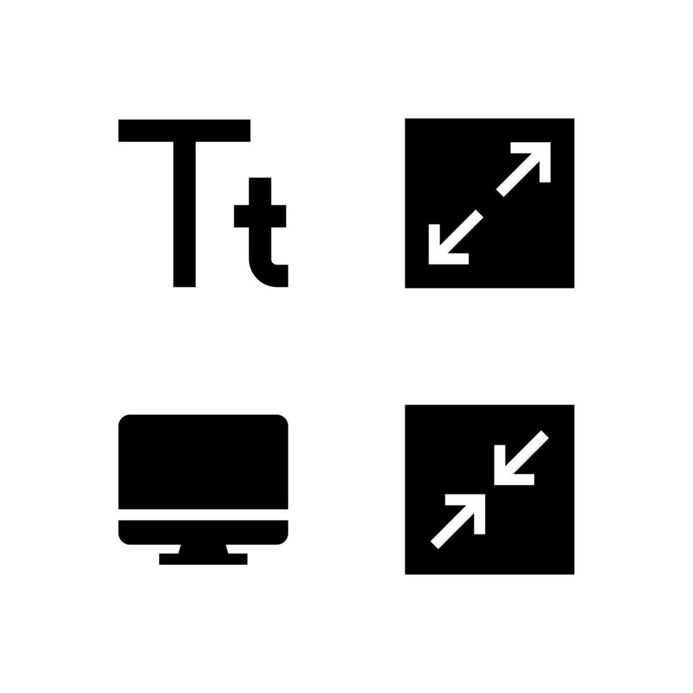 Screen View Solid Icon Set for Dashboard vector