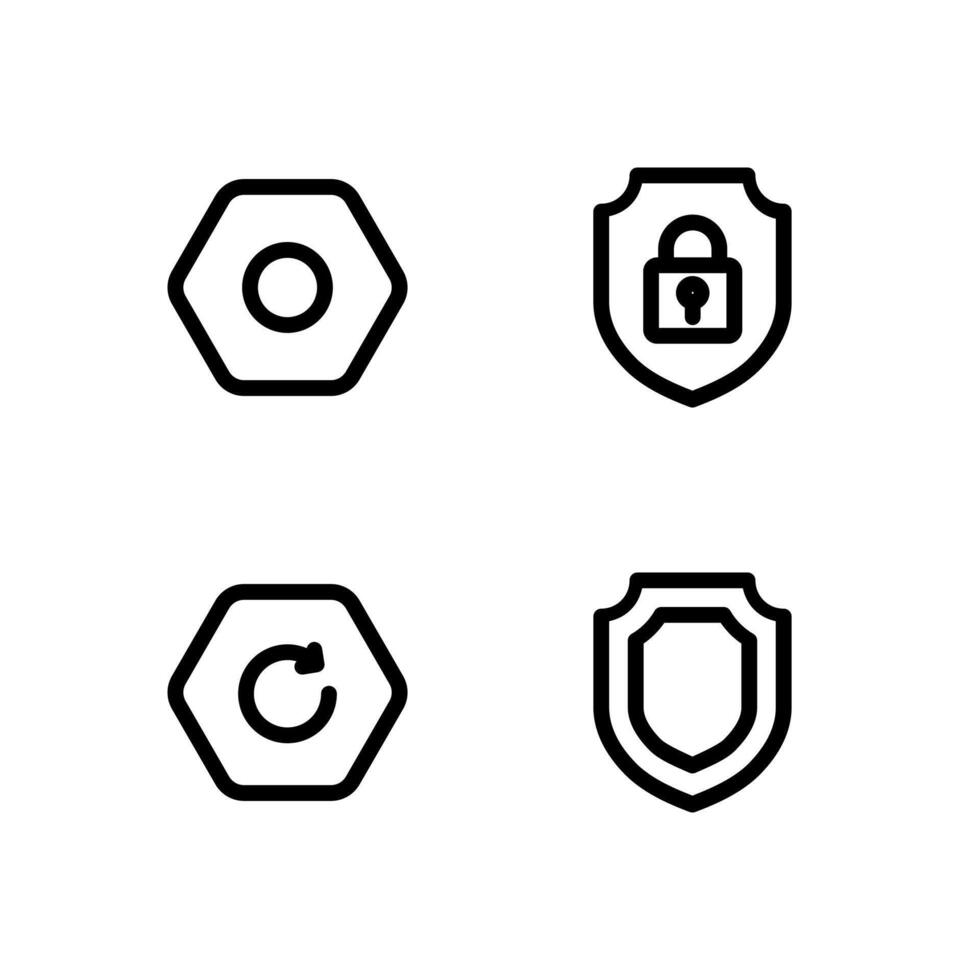 Security System Line Icon Set for Web and App Interface vector