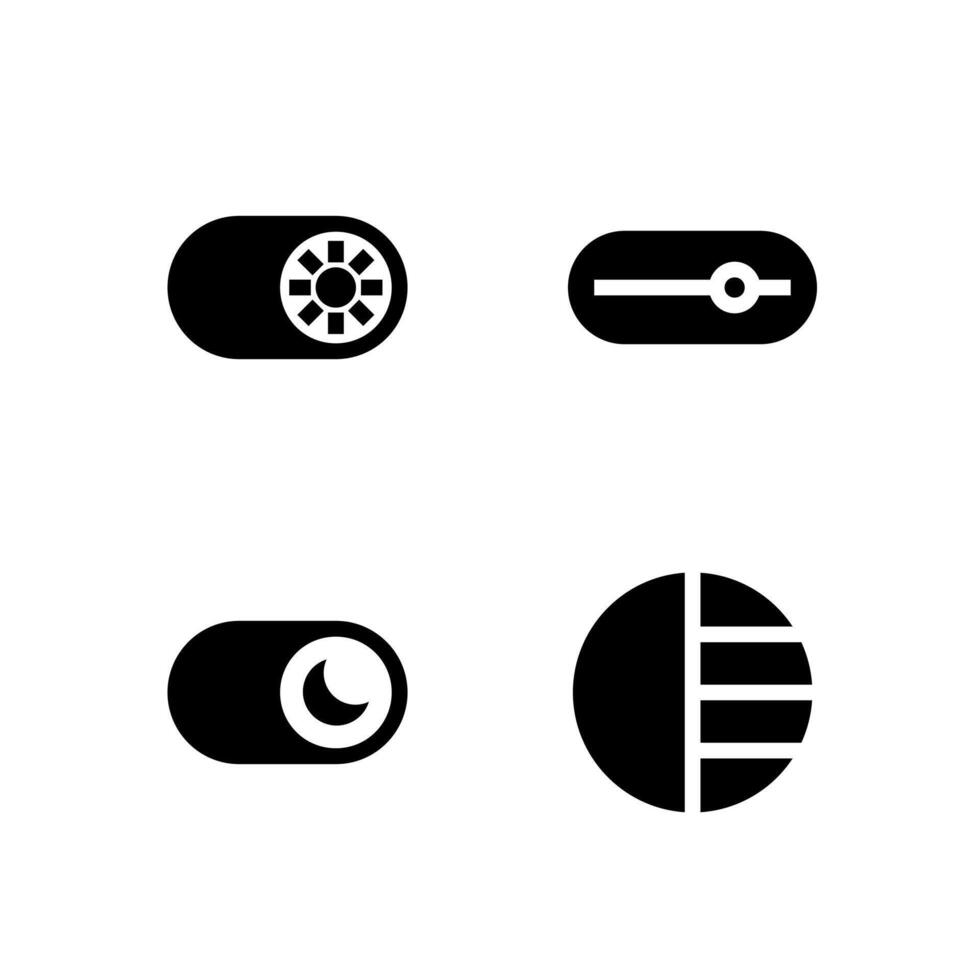 monitor modo sólido icono conjunto para web y aplicación interfaz vector