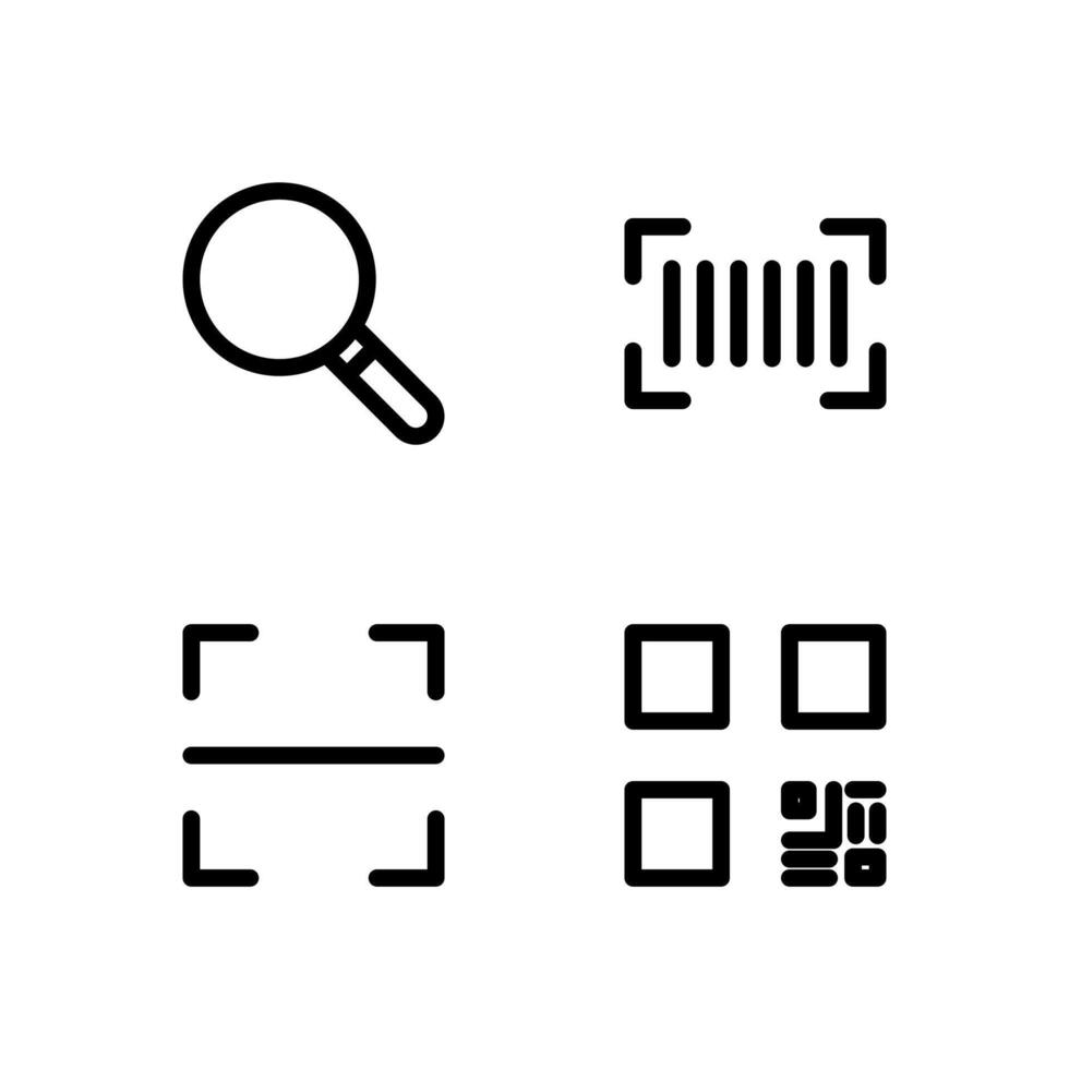 Scan Code Line Symbol Set for Digital Products vector