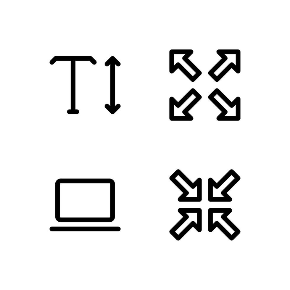 Fullscreen Mode Line Icon Set for Modern Applications vector