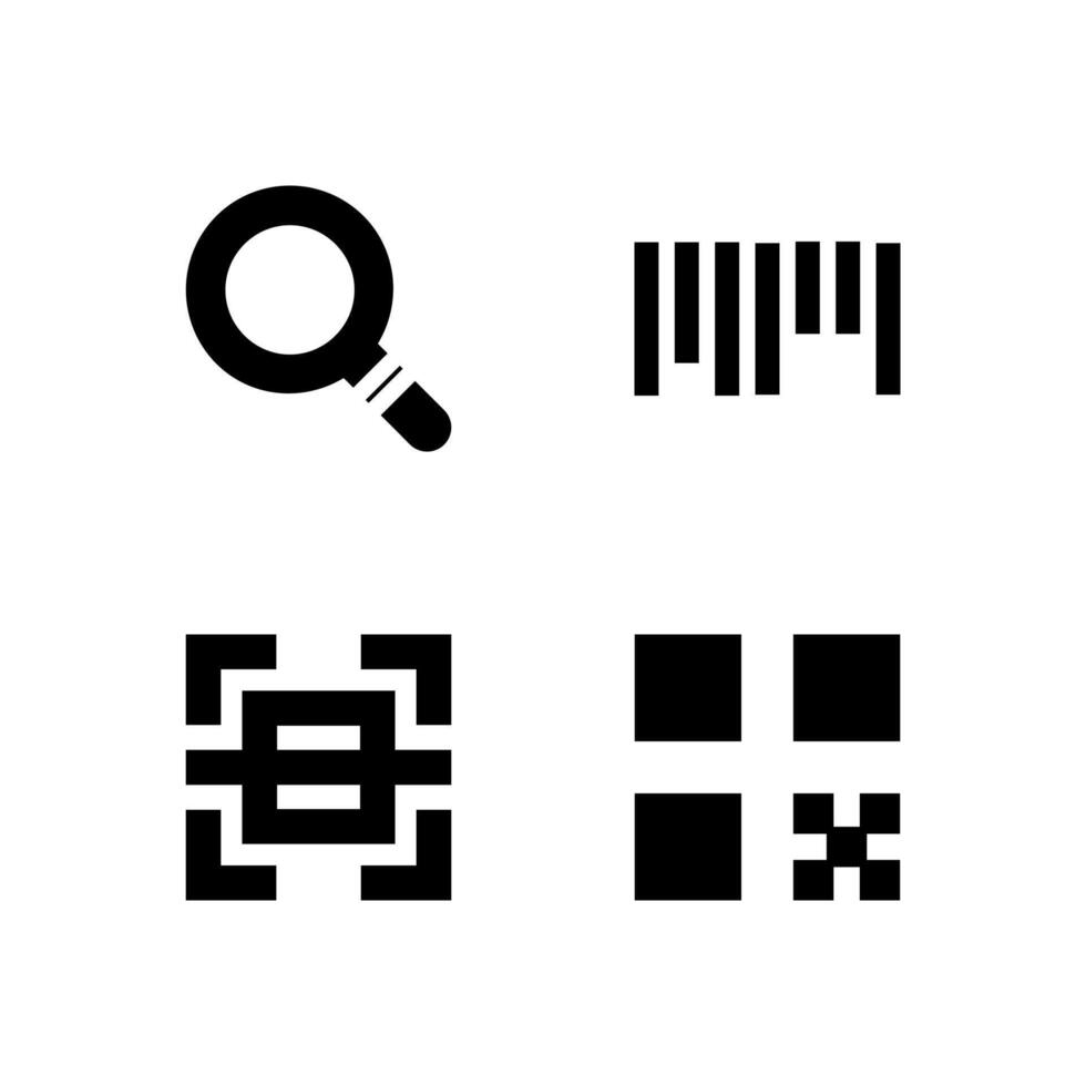 Scan Code Solid Symbol Set for Digital Products vector