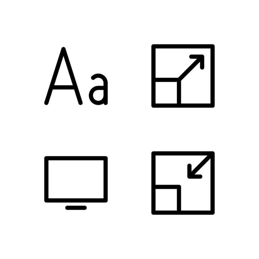 View Control Line Icon Set for Interface Design vector