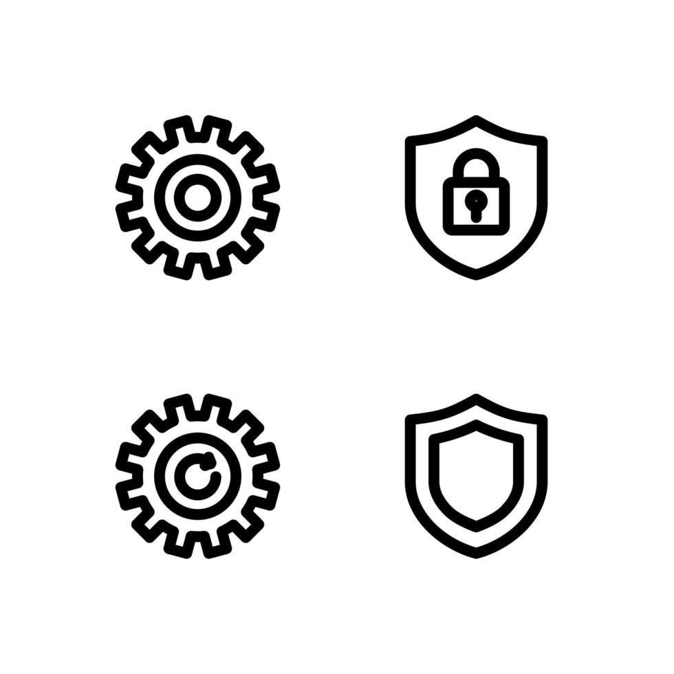 System Security Line Icon Pack for Modern Applications vector
