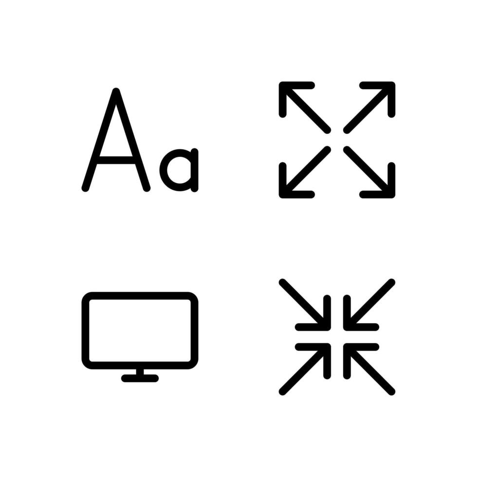 Screen View Line Icon Set for Dashboard vector