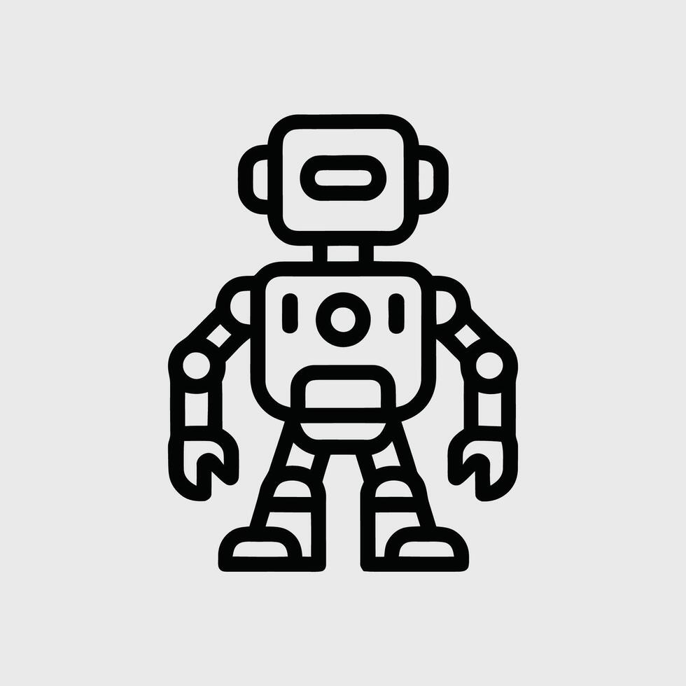 mínimo robot personaje en pie actitud vector