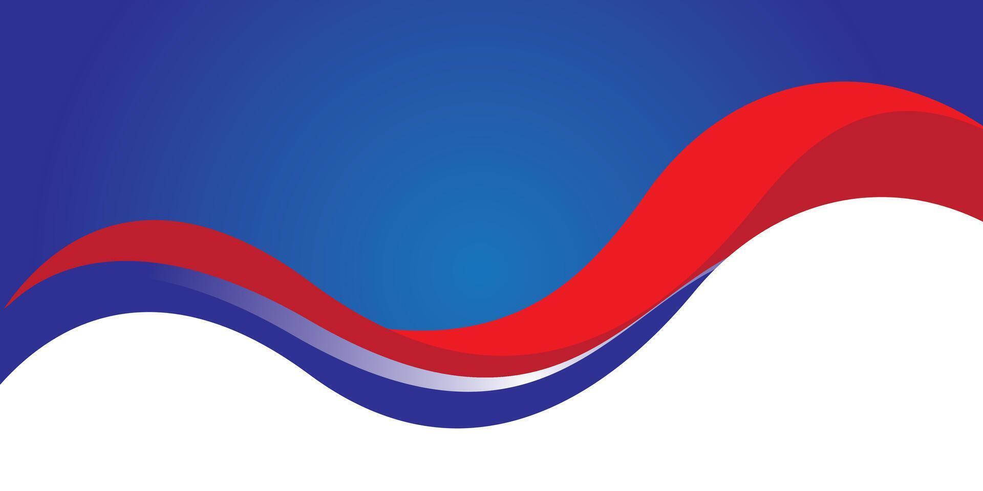 Abstract background with blue and red wave pattern vector