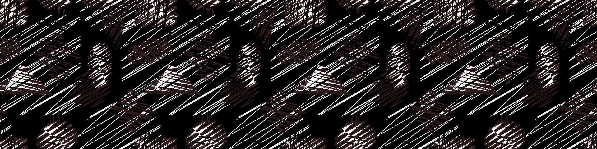 Abstract Diagonal Scribble Pattern on Black. Dark Emerald brown Geometric stipes Seamless Pattern. Distressed Seamless Graphic Design. Contemporary Abstract Geometric Stripe Pattern vector