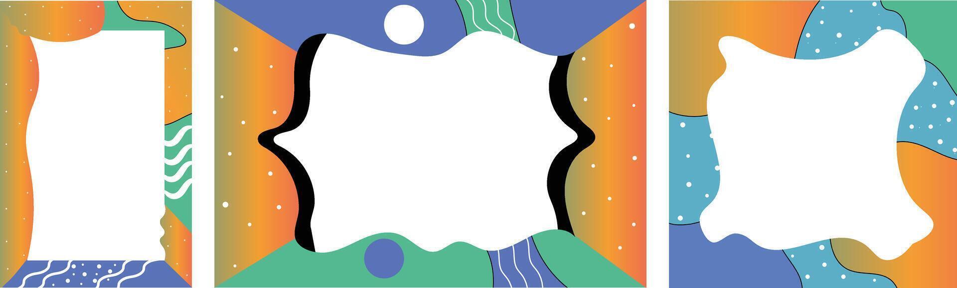 Gradient Abstract Fluid Frames. Modern Artistic Shape Borders for Poster, Story, and Web Banner Templates vector