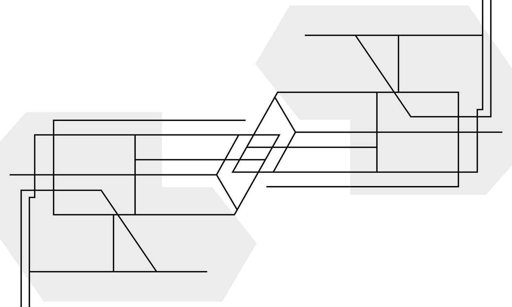 A diagram of a computer with two lines vector
