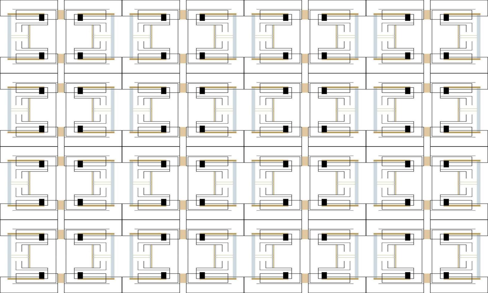 A white and black pattern with squares and lines vector