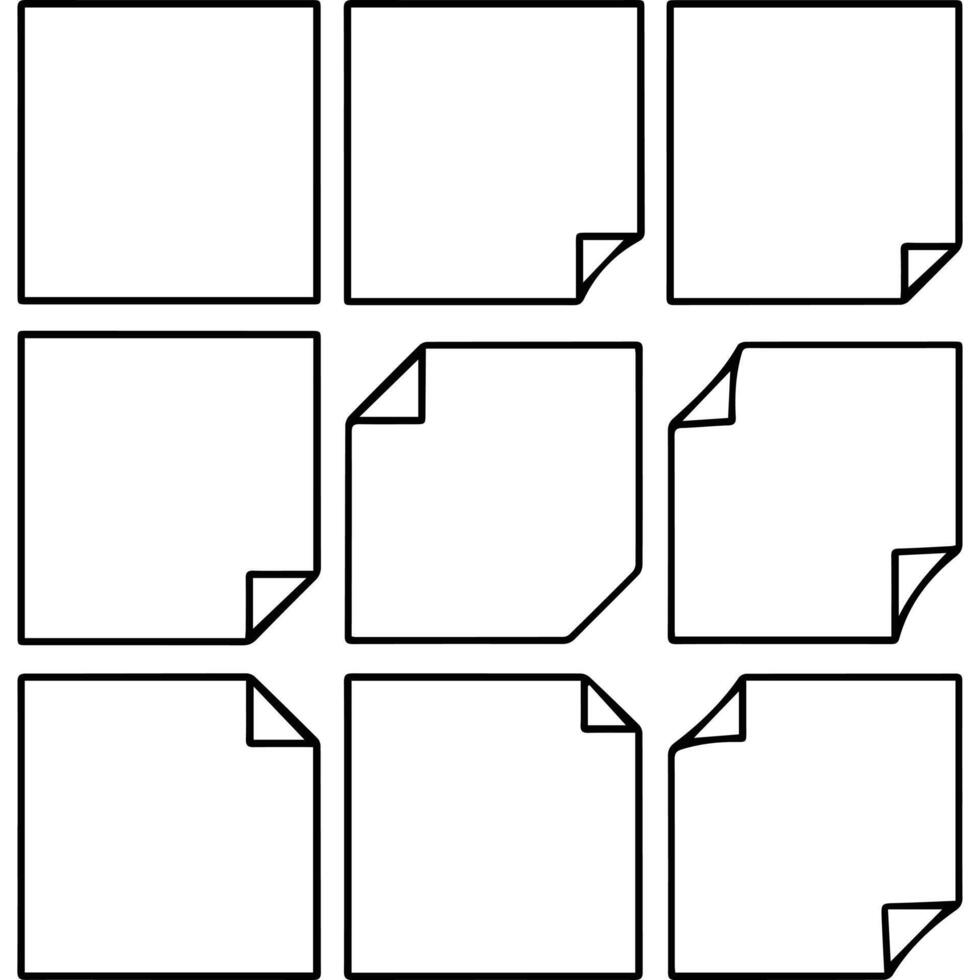 A set of squares with black lines on them vector