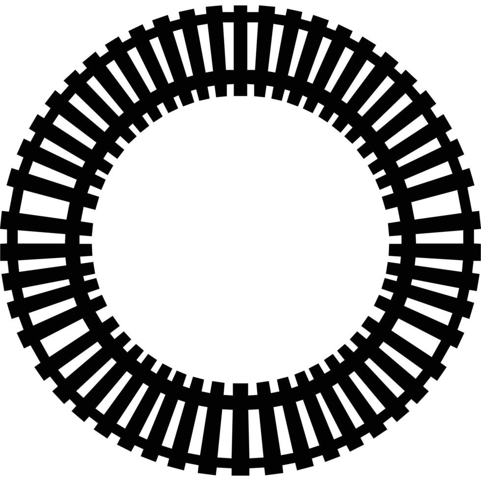 A circle with railroad tracks in it vector