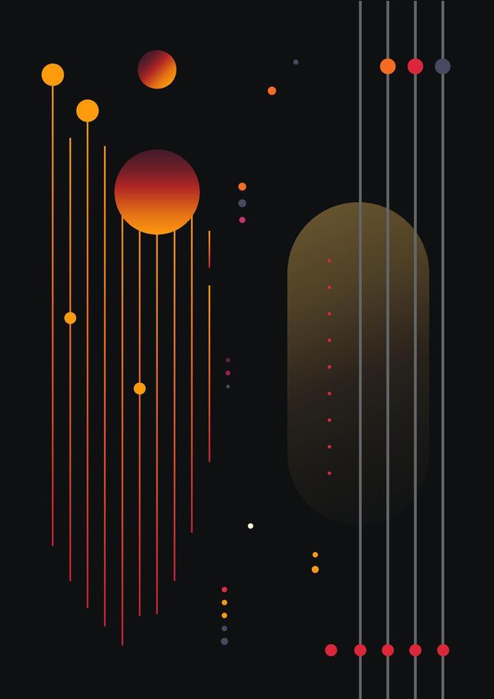 Abstract planet infographics, gradient shapes on a black background. Esoteric imitation planets. vector