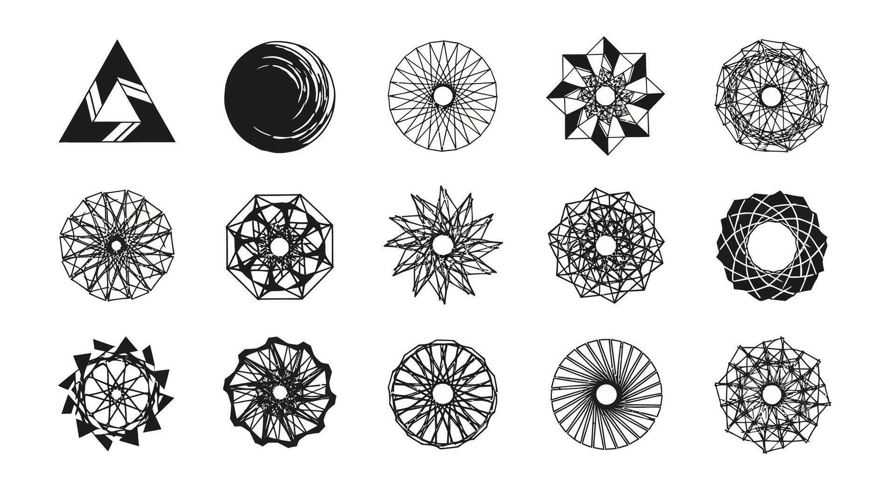 Geometric Patterns and Abstract Shapes Collection vector