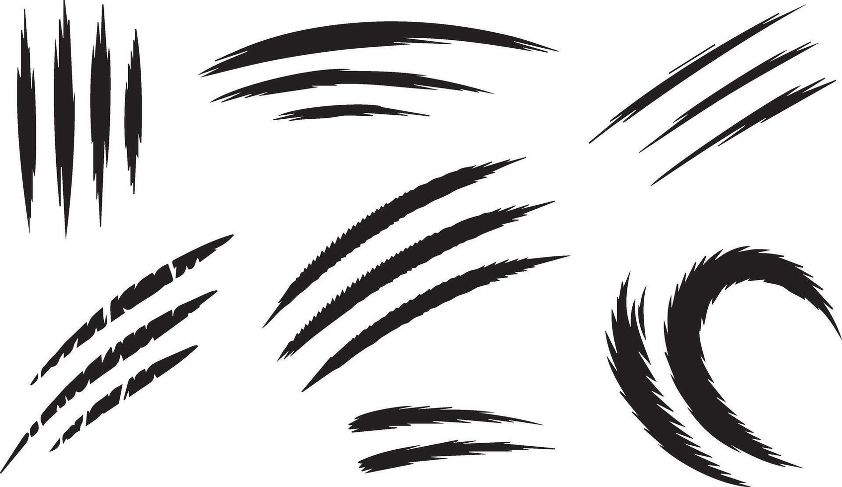 Claw Scratch Shreds Slash Animal Mark Grunge Graphic Sharp Wound Texture vector