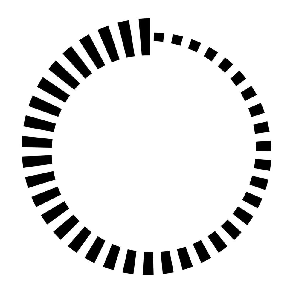 circular cargando Progreso icono con negro barras, cargando hilandero vector