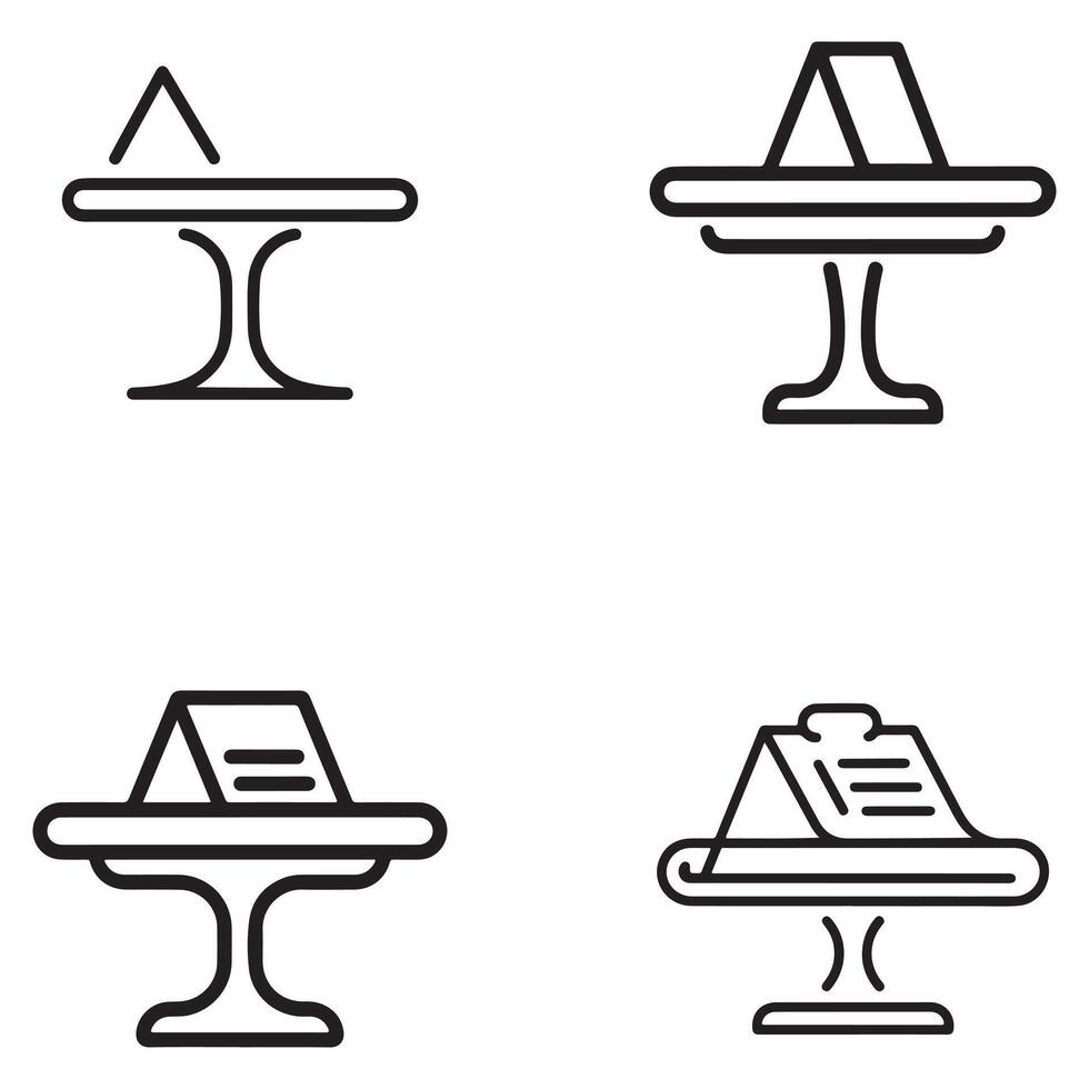 Elegant silhouette of a reserved dining table setting with utensils and plates vector