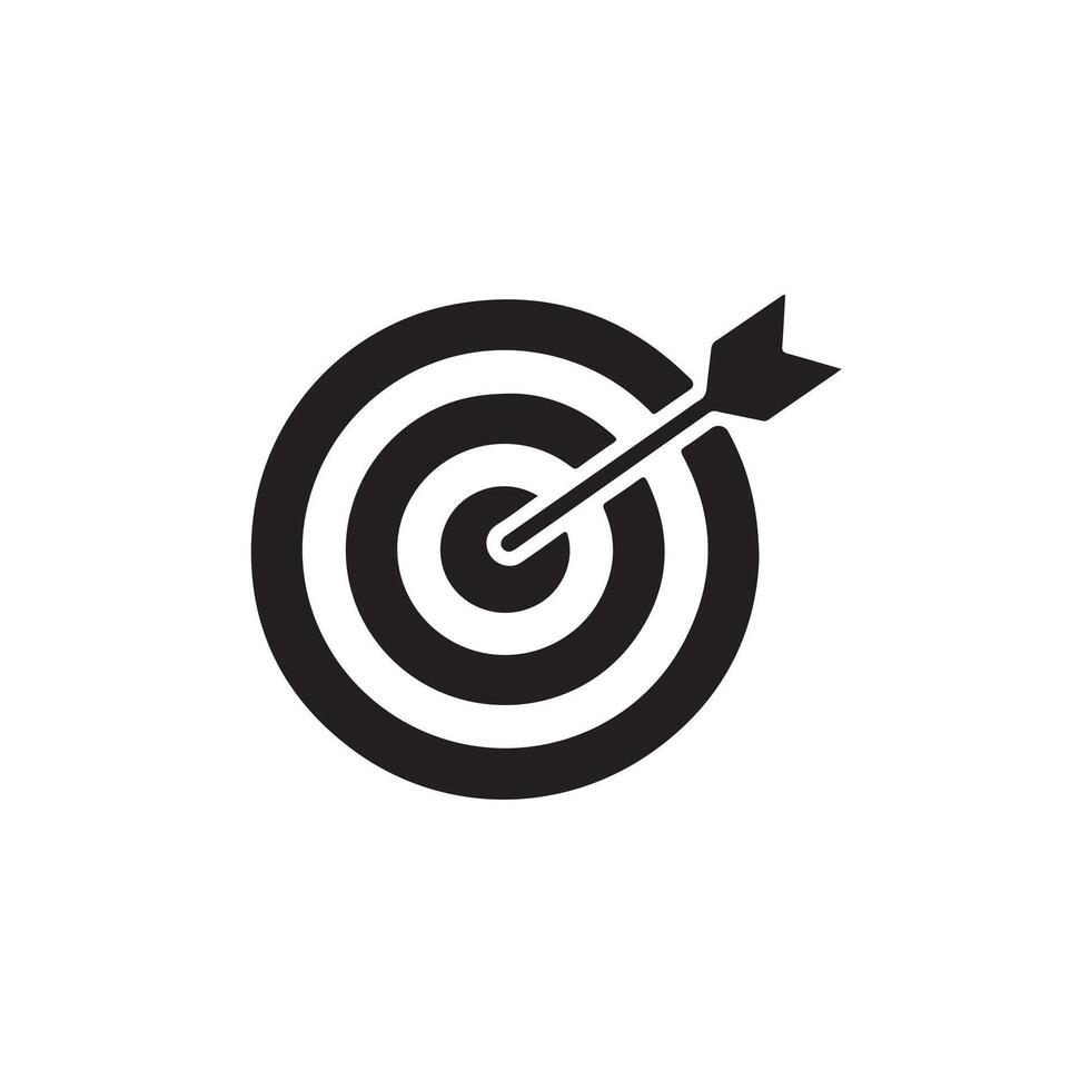 a dart in the center of a target icon vector