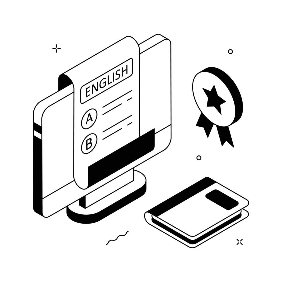 English learning resources and certification image vector