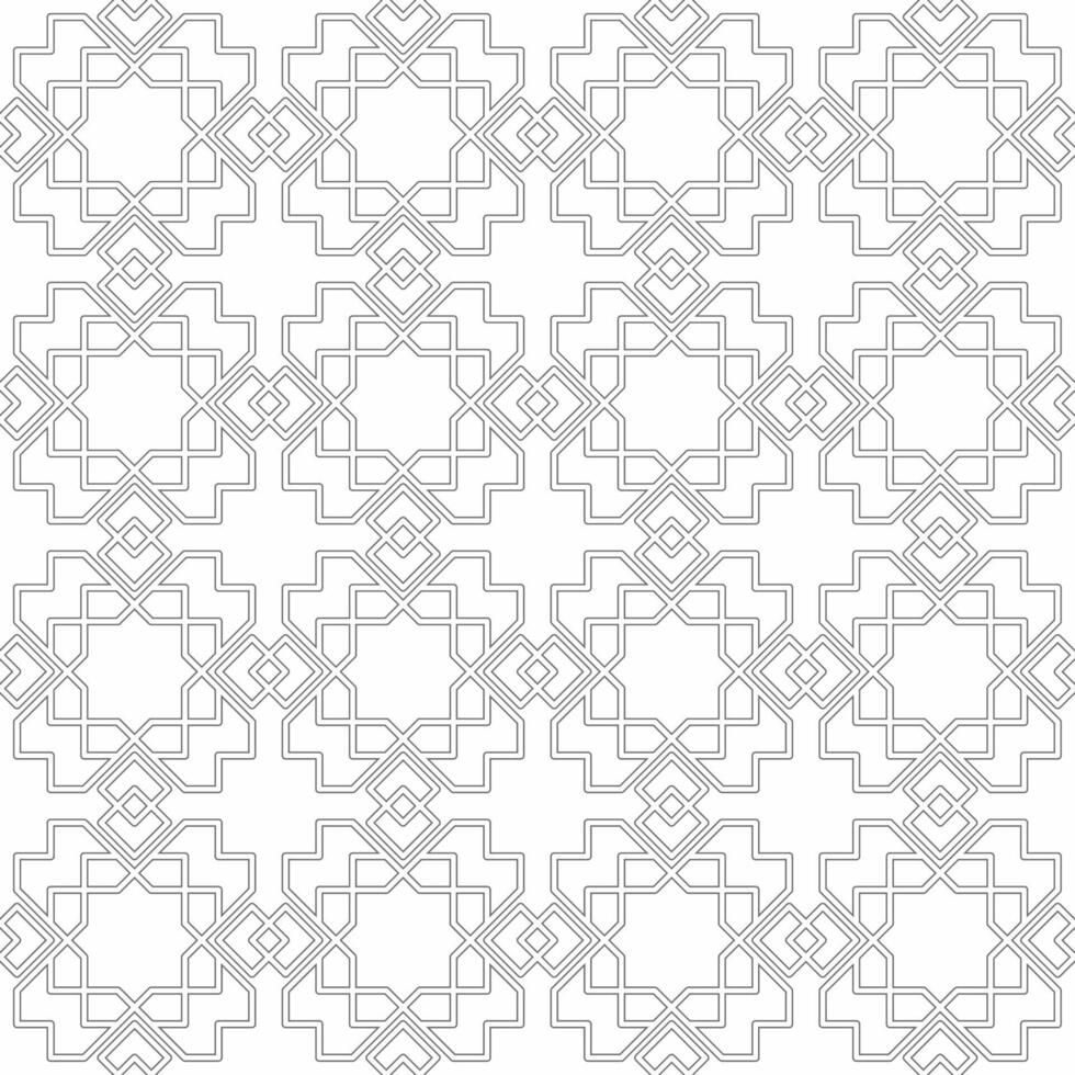 Seamless Islamic geometric pattern consisting of intertwined lines on a white background. Suitable for various creative projects or decorative elements. vector