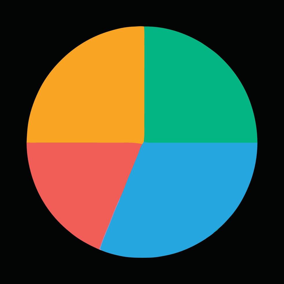 cuatro segmentos tarta gráfico datos vector