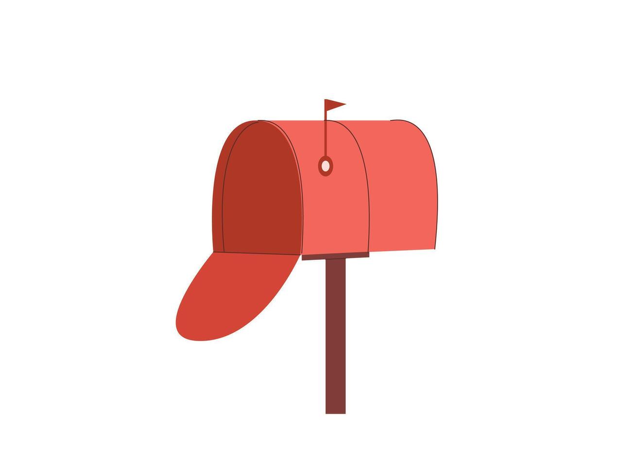 Post mail box illustration, empty red mail box vector