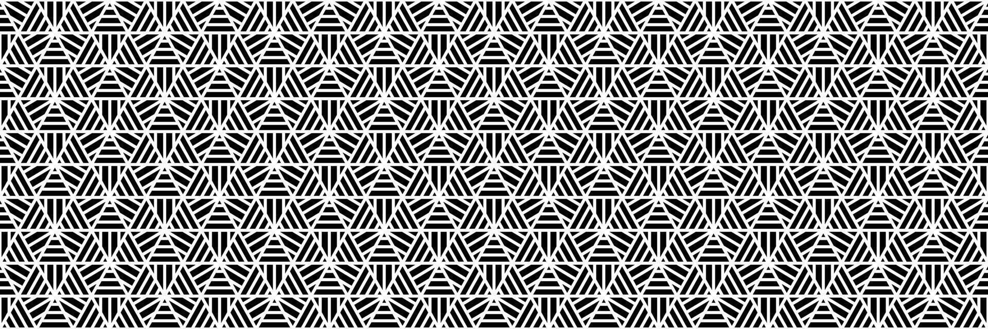horizontal seamless black triangle and hexagon black bar for pattern and background. vector