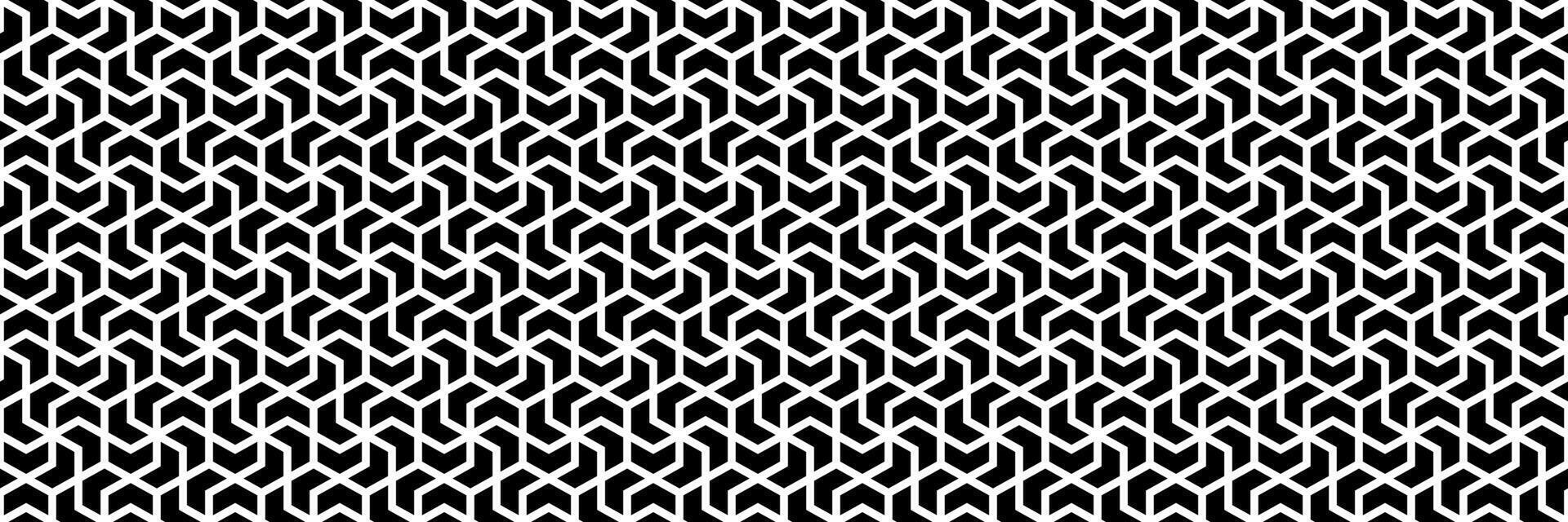 horizontal seamless black direction arrow in hexagon pattern for design and background. vector