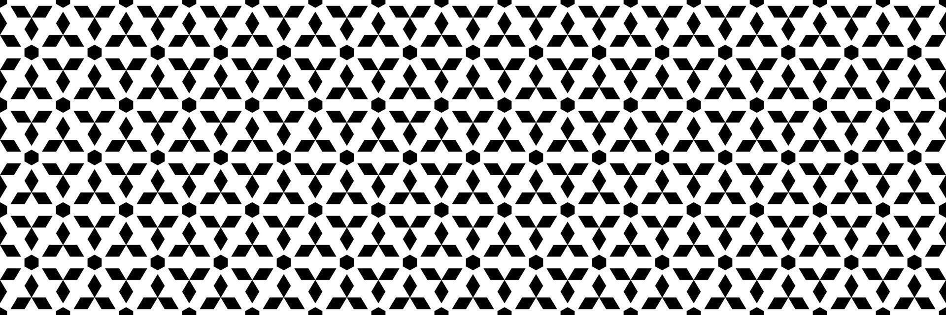 horizontal seamless of black diamond shape and hexagon design for pattern and background. vector