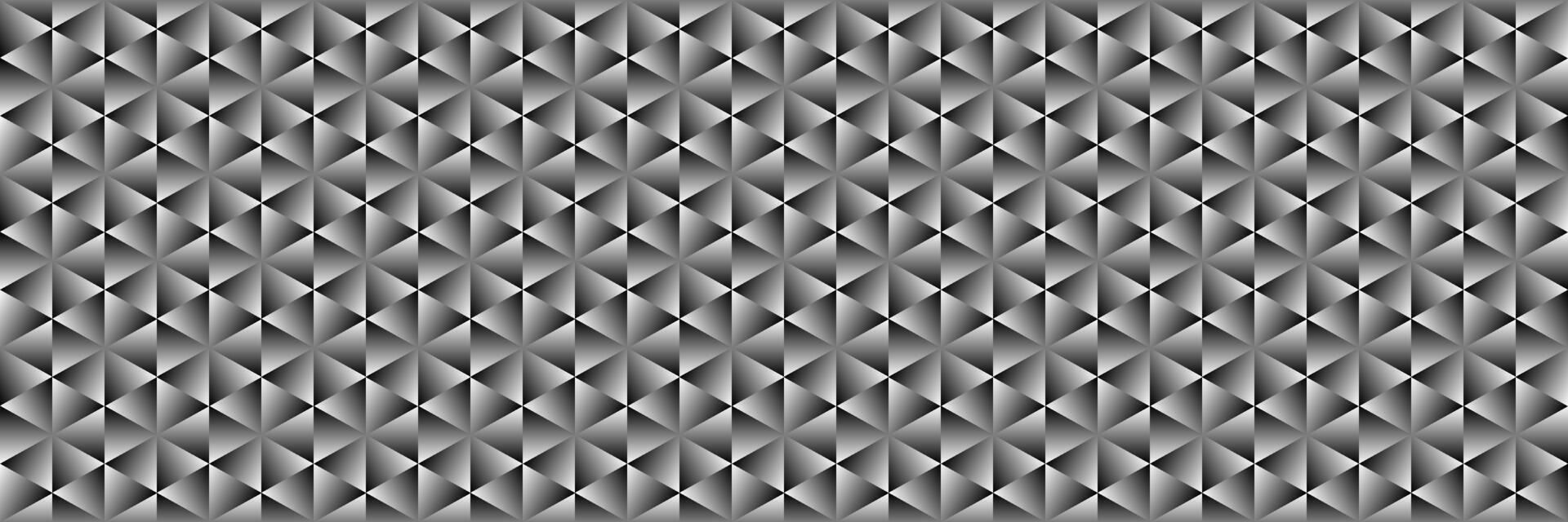 horizontal seamless elegant gradient black and white in triangle and hexagon pattern and background. vector