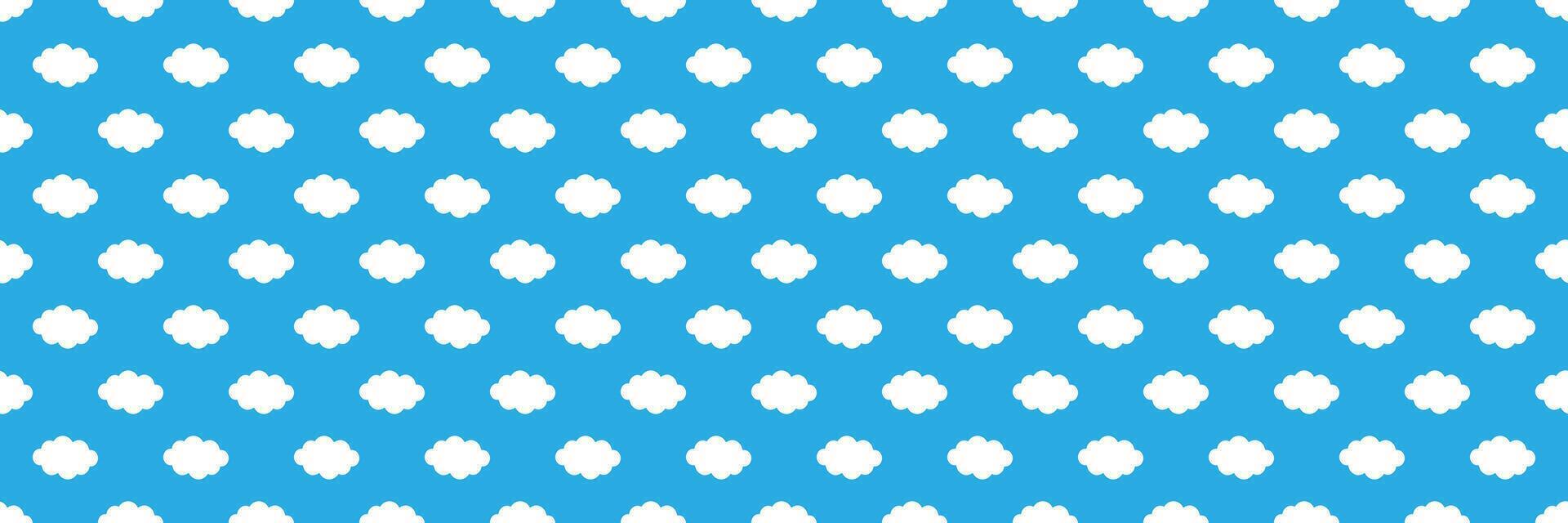 horizontal seamless of white clouds on blue for pattern and background. vector