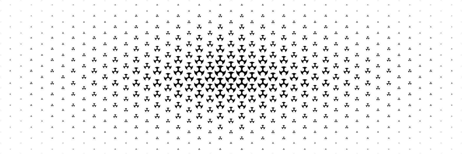 horizontal halftone of black circle design spread from center for pattern and background. vector