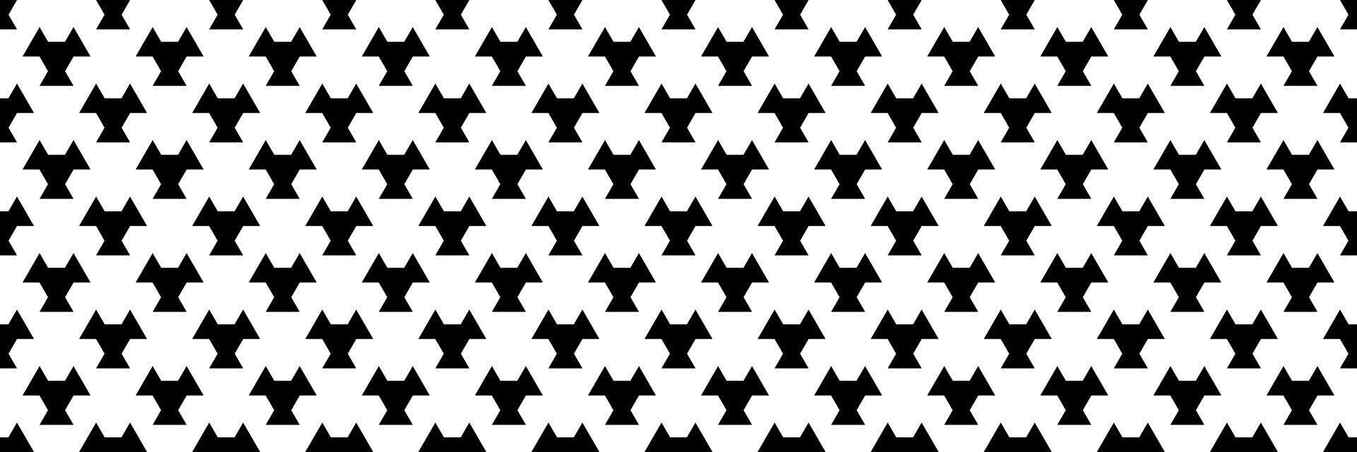 horizontal seamless of black triangle and hexagon design on white for pattern and background. vector
