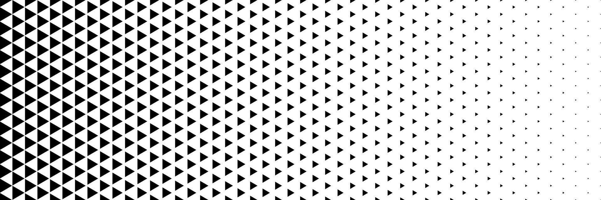 horizontal black halftone of triangle design for pattern and background. vector