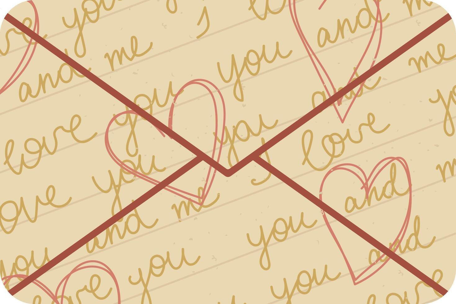 Romantic Envelope with Handwritten Script vector