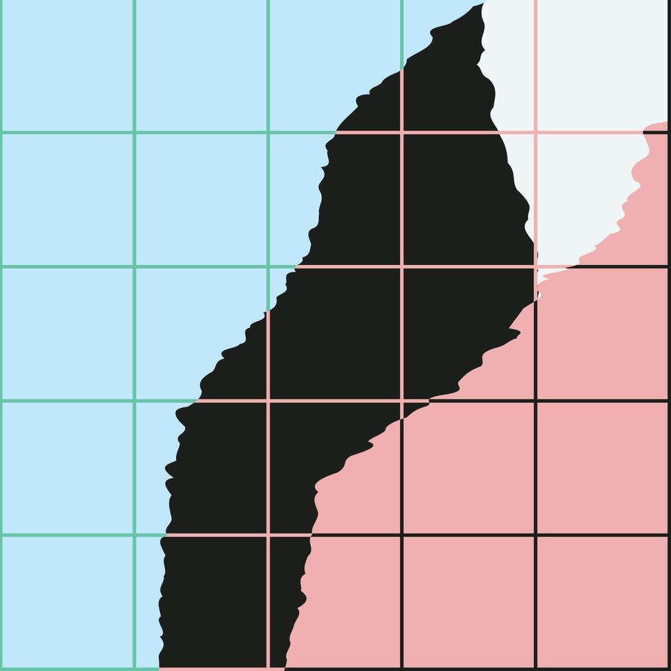 Abstract Torn Paper Grid Background vector