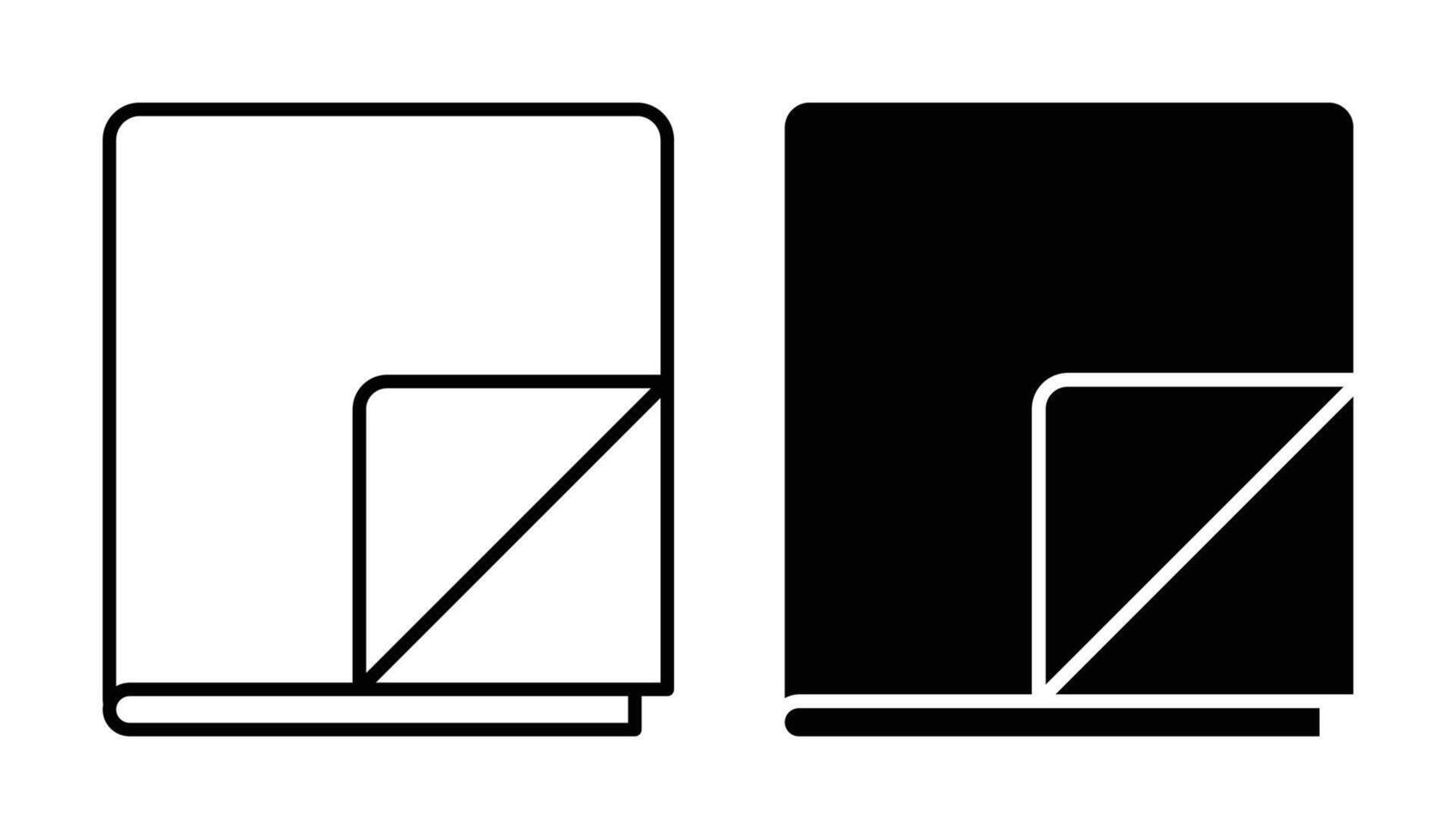 Minimalist Design of Open Book with Page Turn in Two Color Variations vector