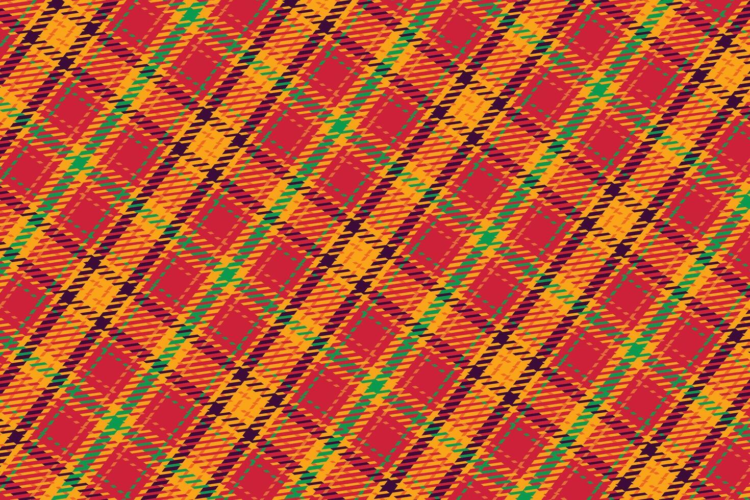 Red and Gold Plaid Pattern for Christmas with Flannel Texture. Winter checked abstract design for tartan and gingham shirt prints. Line and square geometric lumberjack art perfect for fabric vector